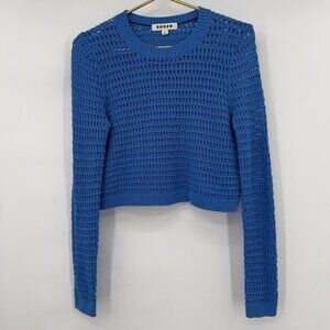 Boden Women’s Blue Open Knit Cropped Sweater Size S